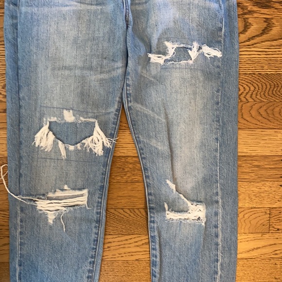 Point Sur by JCrew High rise Distressed Straight Leg Crop Denim - Picture 6 of 6